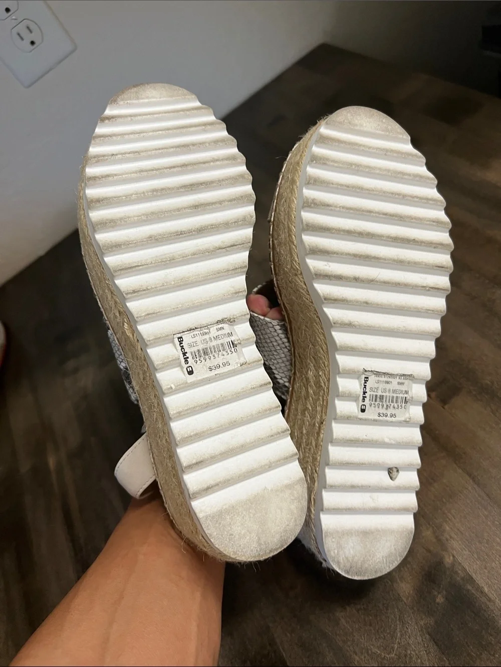 Soda Beige and Snake-Print Espadrille Platform Sandals